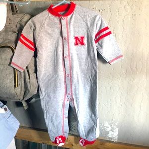 Huskers baby footie pajamas